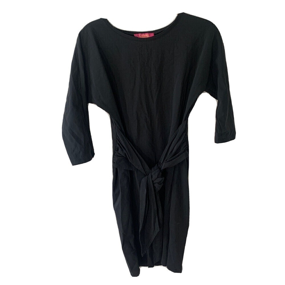 Catherine Malandrino Womens Size XS Black Knot Front Stretch A-Line Dress